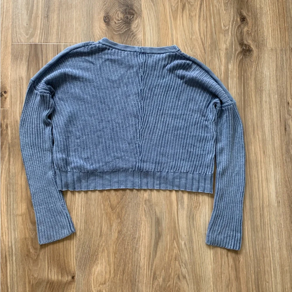 Rails Elsa Vintage Blue Knit Sweater Cropped Crop Medium Slouchy Oversized Boxy - Picture 4 of 7